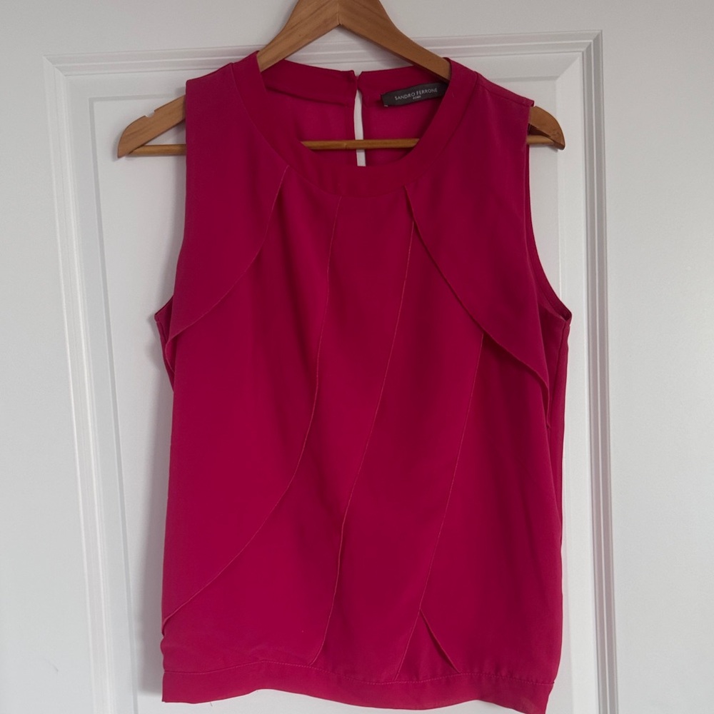 Chic Fuchsia Sleeveless Blouse